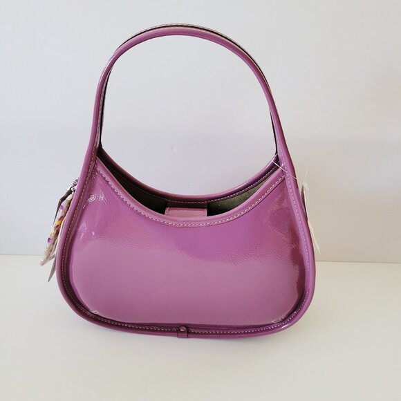 Coach CQ003 Coachtopia Ergo Crinkled Patent Leather Shoulder Bag Lilac Berry - Picture 4 of 7
